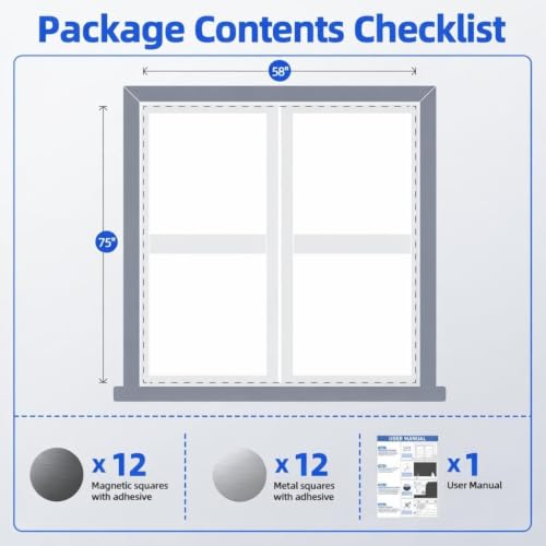 Magnetic Blackout Window Cover (White / 58"W x 75"H)