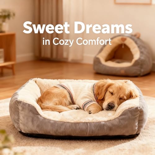 Small Medium Dog Sweater (Striped Apricot / XX-Large)