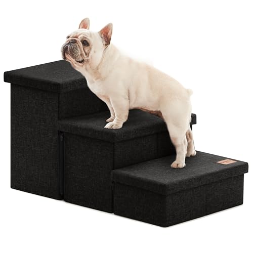Dog Stairs for High Bed (Black / 29.5" X 17" X 17.7" H)