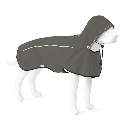 Dog Raincoat Adjustable Waterproof Pet Rain Jacket (Gray / Large)