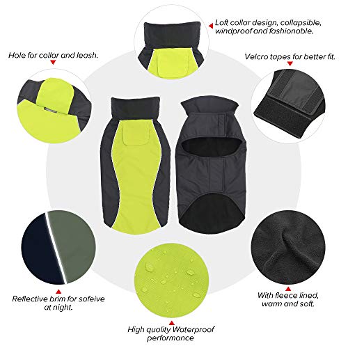 Dog Raincoat Waterproof Coats (Green-L)