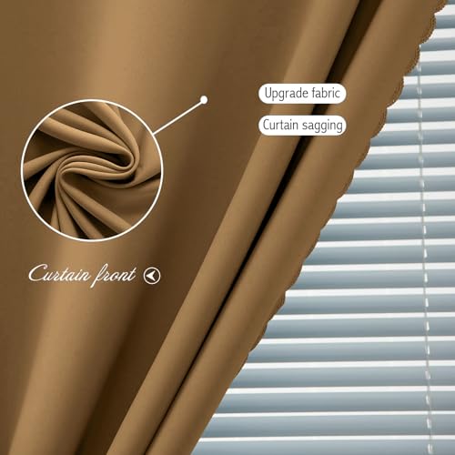 Instant Blackout Window Curtain with Reusable Adhesive (71"W x 72"L (Pack of 1) / Brown)