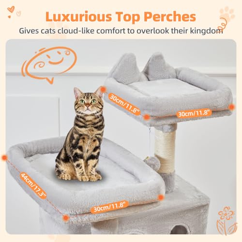 Sturdy Cat Tree (Light Gray / 57.5 Inches)