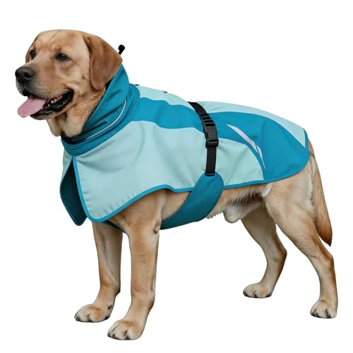 Waterproof Dog Raincoat (Light Blue&Blue / X-Large)