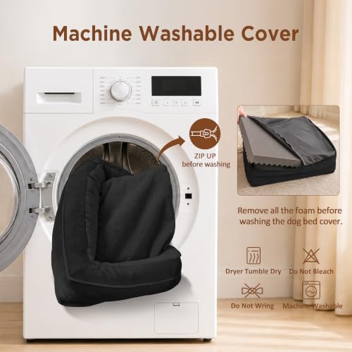 Waterproof Orthopedic Dog Beds for Extra Large Dog (53.0"L x 42.0"W x 8.5"Th / Black)