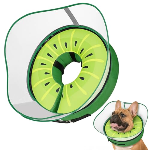 Raised Inflatable Dog Cone After Surgery (Kiwi / M(Neck 9"-13"))