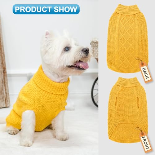 Turtleneck Dog Sweater (Small/Medium / Yellow)