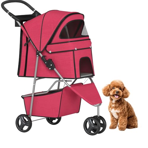 3 Wheel Pet Stroller (Red)