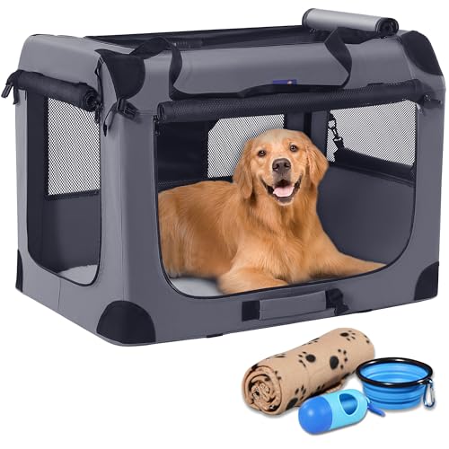 Collapsible Dog Crate (Gray / 40.0"L x 27.0"W x 27.0"H)