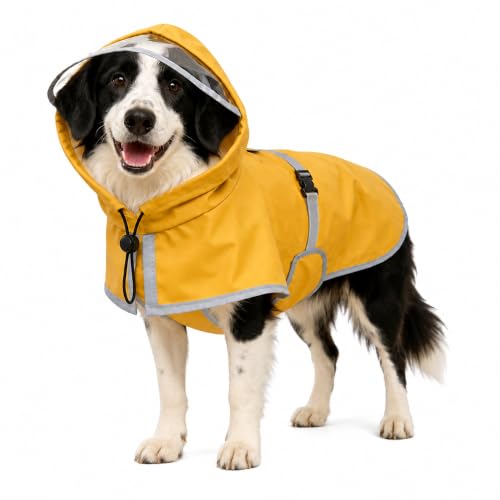 Dog Raincoat Waterproof Reflective Adjustable Hooded Windproof Jacket (XX-Large)