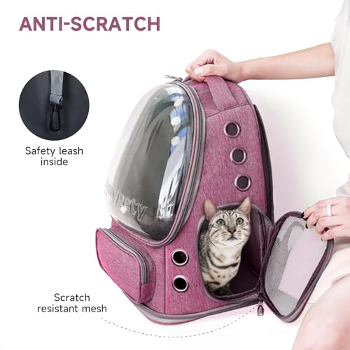 Cat Backpack Carrier Large Space Bubble Backpack up to 12lbs Pink (Pink)