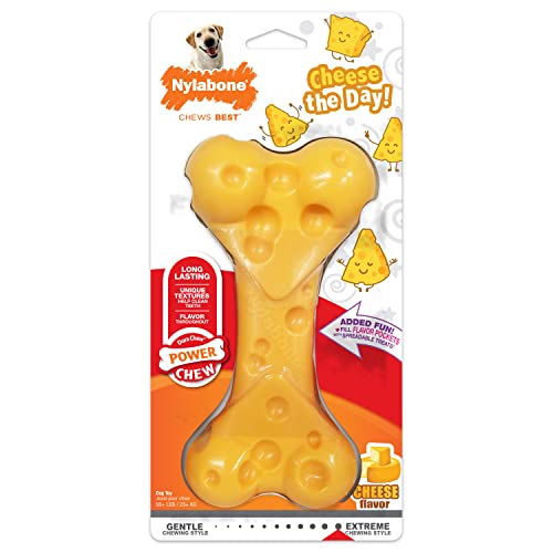 Power Chew Cheese Bone Dog Chew Toy (Cheese 1 Pack / X-Large)