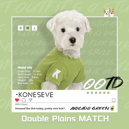 Dog Shirts Soft Stretchy Plain T (Brown & Avocado green / 3XL-(26~38lb) | Chest(~26.8"))