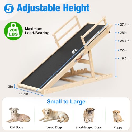 Dog Ramp for High Bed (55.11''L x 18.3''W x 3''H)