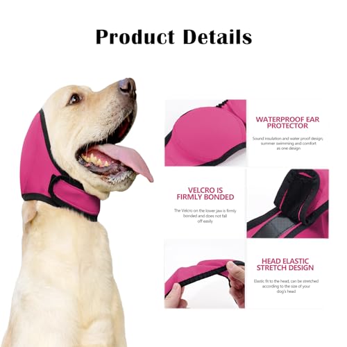 Dog Ear Cover for Bath and Swimming (M / Rose red)