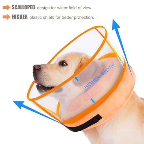 Inflatable Dog Cone Collar for Large Medium Small Dogs (Orange / X-Large)