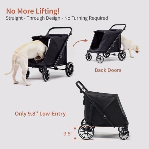 Dog Stroller for Large Dogs (Black)