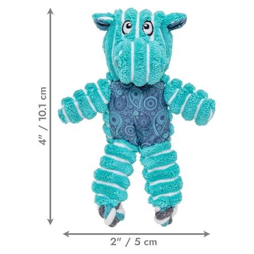 Floppy Knots Durable No‑Stuffing Squeaky Rope & Plush Dog Toy (Hippo / X-Small)