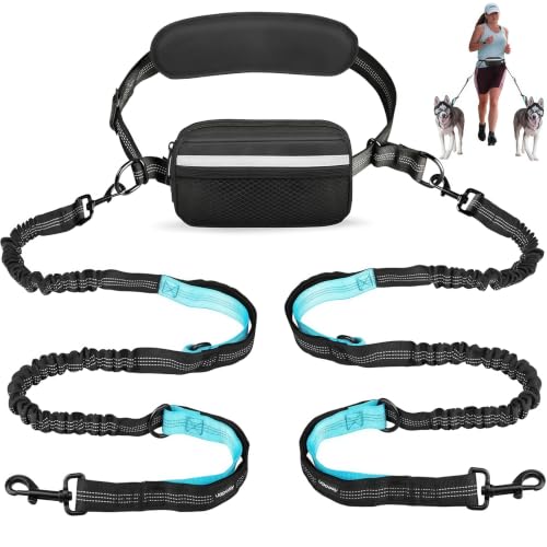 Hands Free Dog Running Leash with Adjustable Waist Belt (Large)