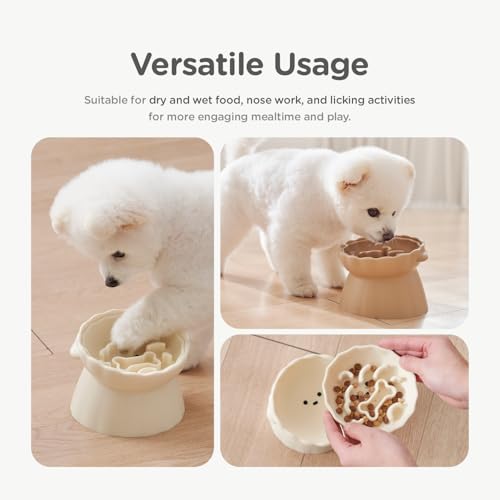 Slow Feeder Dog Bowls Made of Premium Food (Brown / Doggy)