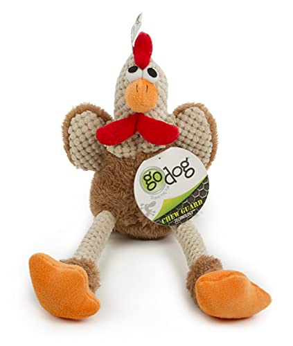 Checkers Skinny Rooster Squeaky Plush Dog Toy (Checkers - Skinny Rooster (Brown) / Small)