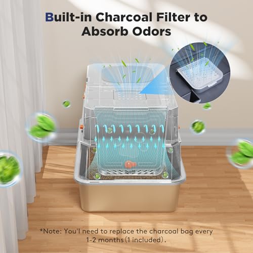 Stainless Steel Litter Box with Lid (X-large / Silver)