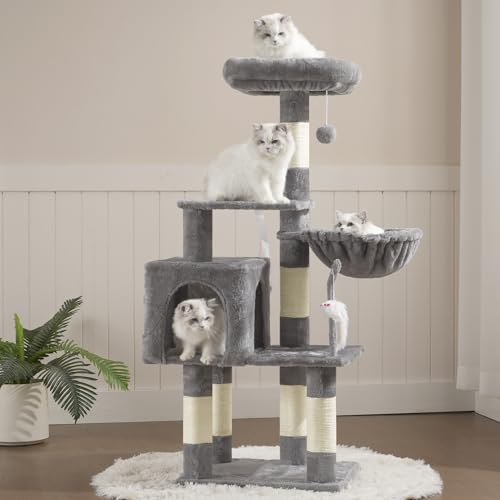 Cat Tree with Toy (43.3 inch / Light Gray)