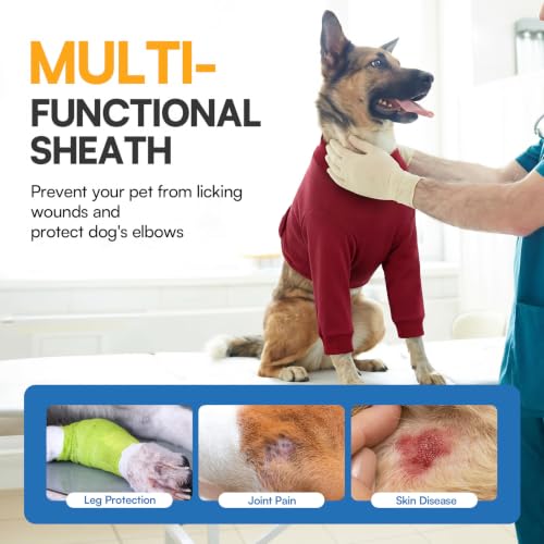 Dog Surgery Recovery Sleeve Front Legs (Medium / Burgundy)