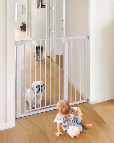 36" Extra Tall Baby Gate for Stairs (36"Tall 43.3"Wide / White)