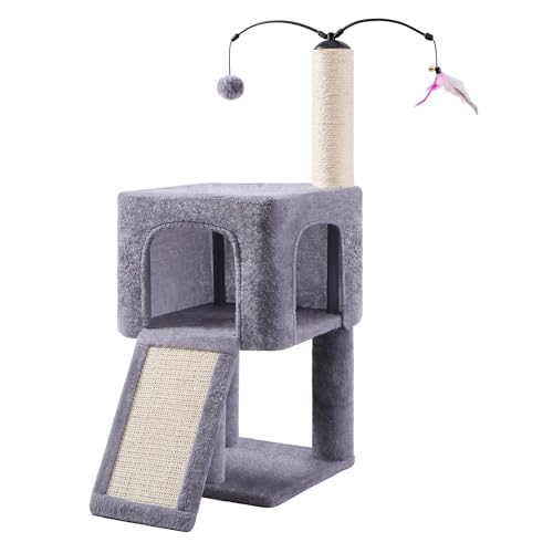 32" Cat Tree for Indoor Cats (Grey / 32'')
