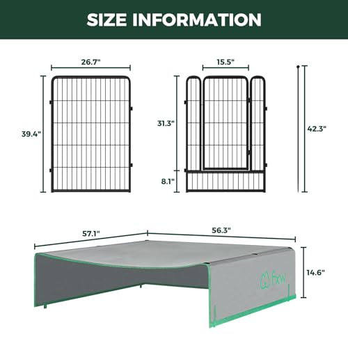 Rollick Dog Playpen with Sun Shade (Black / 40"H)