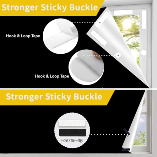 100% Blackout Curtains for Bedroom Blinds Shades (Black / 57"W x 118"L (Pack of 1))
