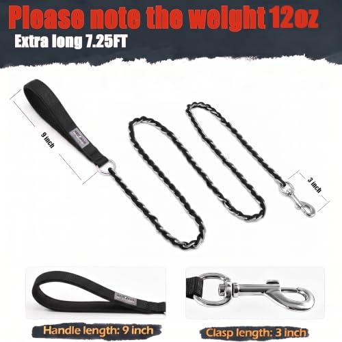 Chain Dog Leash (Black / 7.25FT(5-30lb))