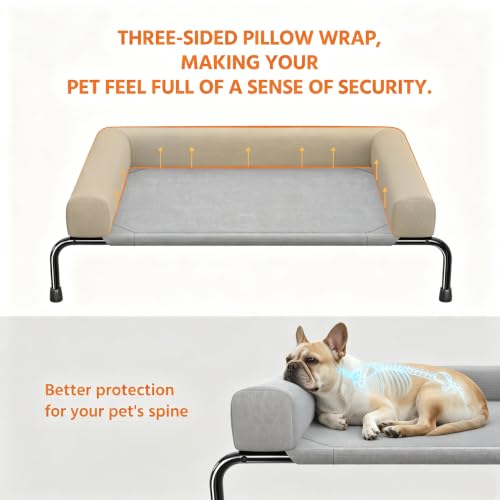 Elevated Dog Bed (Grey / 36.5"L x 23.5"W x 8"H)