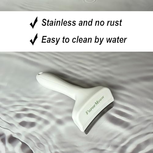 Pet Deshedding Tool with Curve Blade (Small / White)