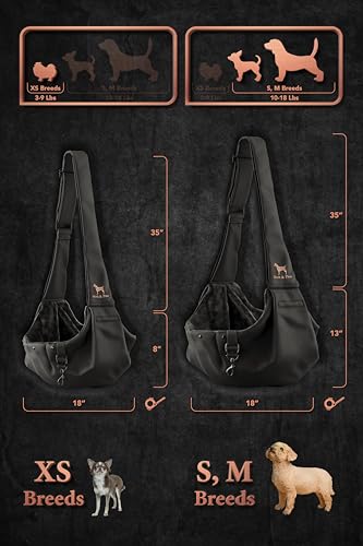 Dog Sling Carrier for Small Dogs 5 (Black / 18.0"L x 10.0"W x 6.5"H)