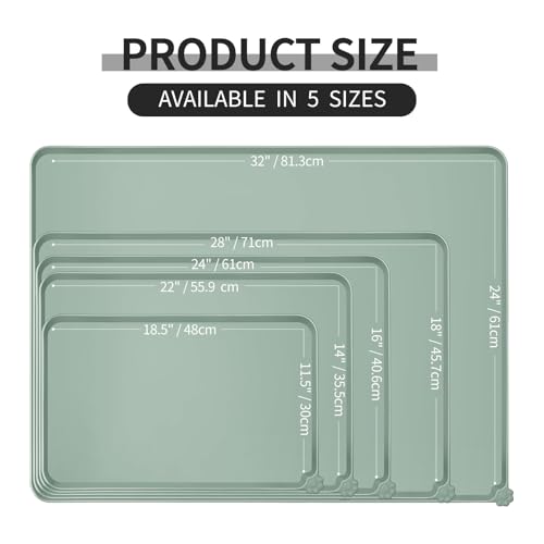 Silicone Pet Feeding Mat (Agate Green / 22" x 14")