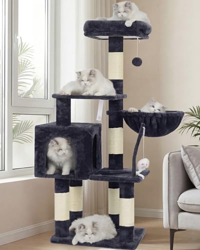 Cat Tree with Toy (43.3 inch / Smoky Gray)