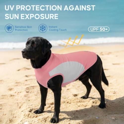 2Pack Dog Cooling Shirt with UPF 50+ UV Protection (XX-Large (28-50lbs) / Pink)