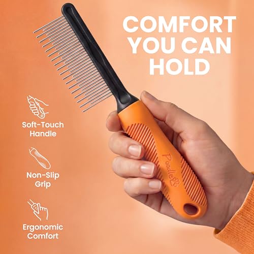 Poodle Grooming Comb (Orange / Detangling Pet Comb)