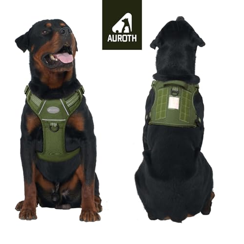 Dog Harness for Large Dogs (Green - Deep Enrich / L(Neck:18-29",Chest:24-37"),45-80 lbs)