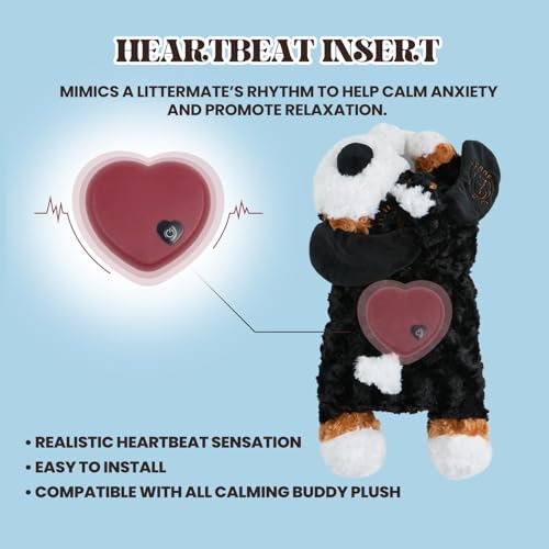 Teddy Puppy Heartbeat Toy for Anxiety Relief with Reusable Heat Pack and Lavender