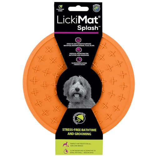 Splash Dog Slow Feeder Bowl Lick Mat (Orange)