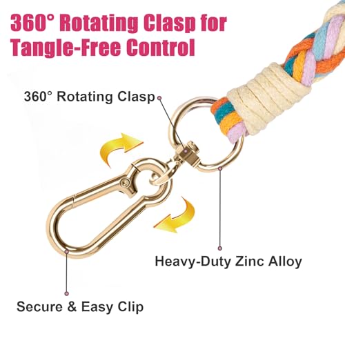5FT Braided Cotton Rope Leash for Small (Fiesta Twist)