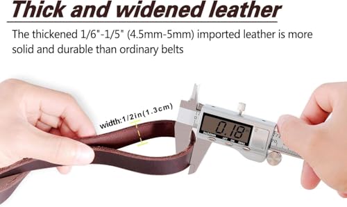 Leather Dog Leash 8ftx1 (8ft x 1/2'' / Brown)