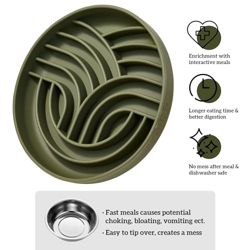 Slow Feeder Dog Bowl (Camo Green)