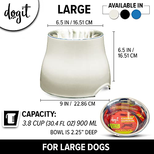 Elevated Dog Bowl for Large Dogs (Large / Off White)