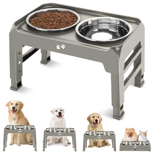 Elevated Bowls (Light Brownish Gray / 8" for Medium Dogs)
