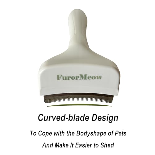 Pet Deshedding Tool with Curve Blade (Small / White)