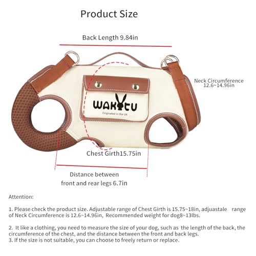 Dog Lift Harness Dog Carrier Sling for Small Dogs & Cats (Medium(8-13 LBS) / 1.0 White)